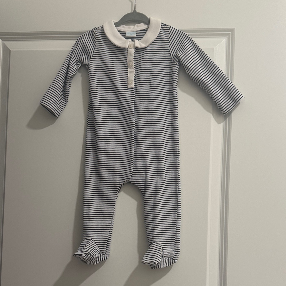 Edgehill Collection Navy & White Striped Footie